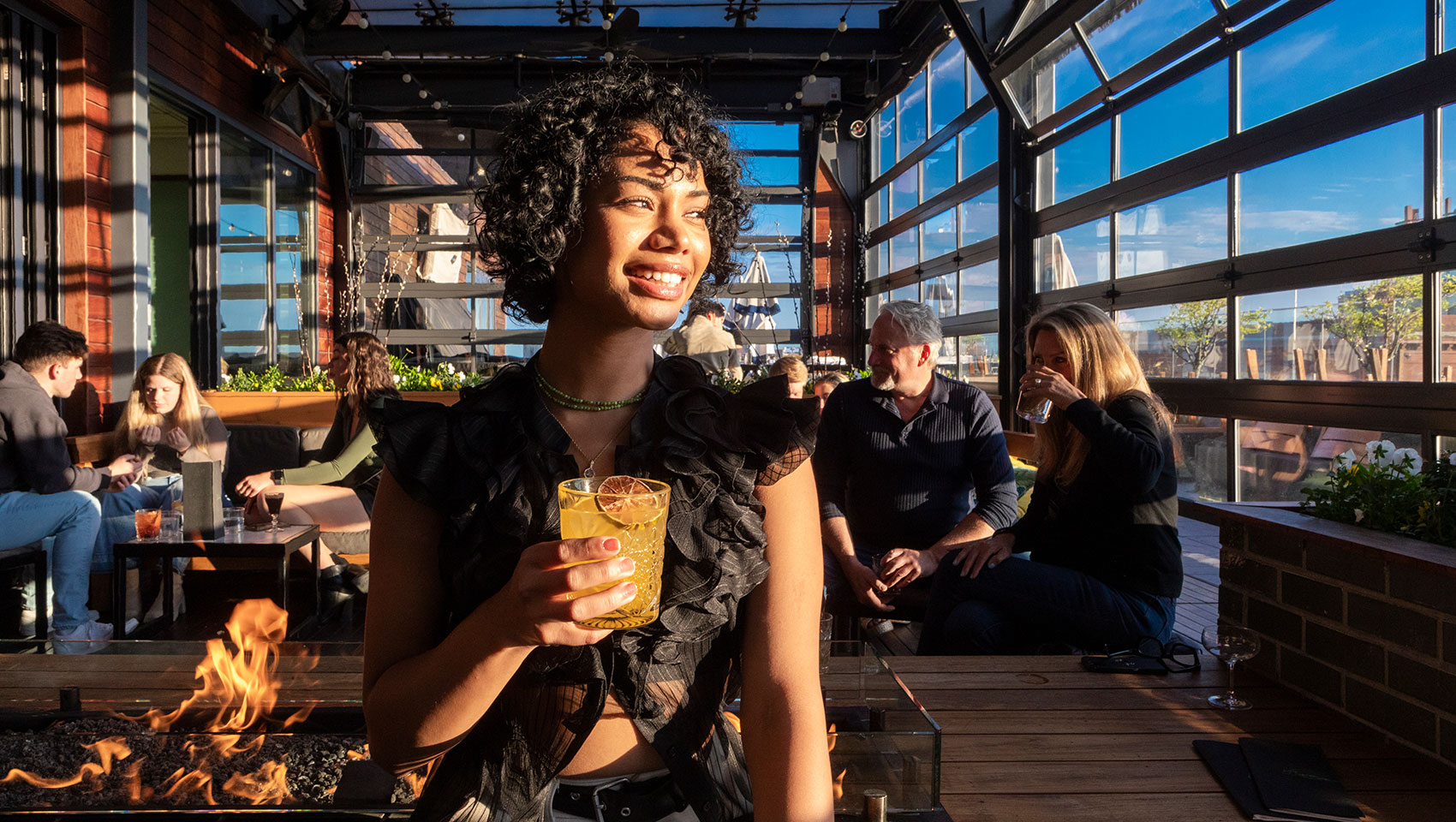 woman with cocktail