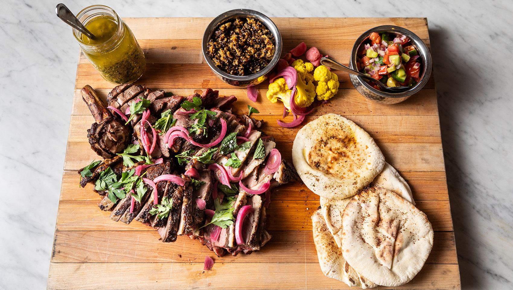 braised lamb shoulder with bread