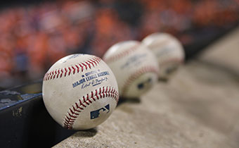 closeup of baseballs